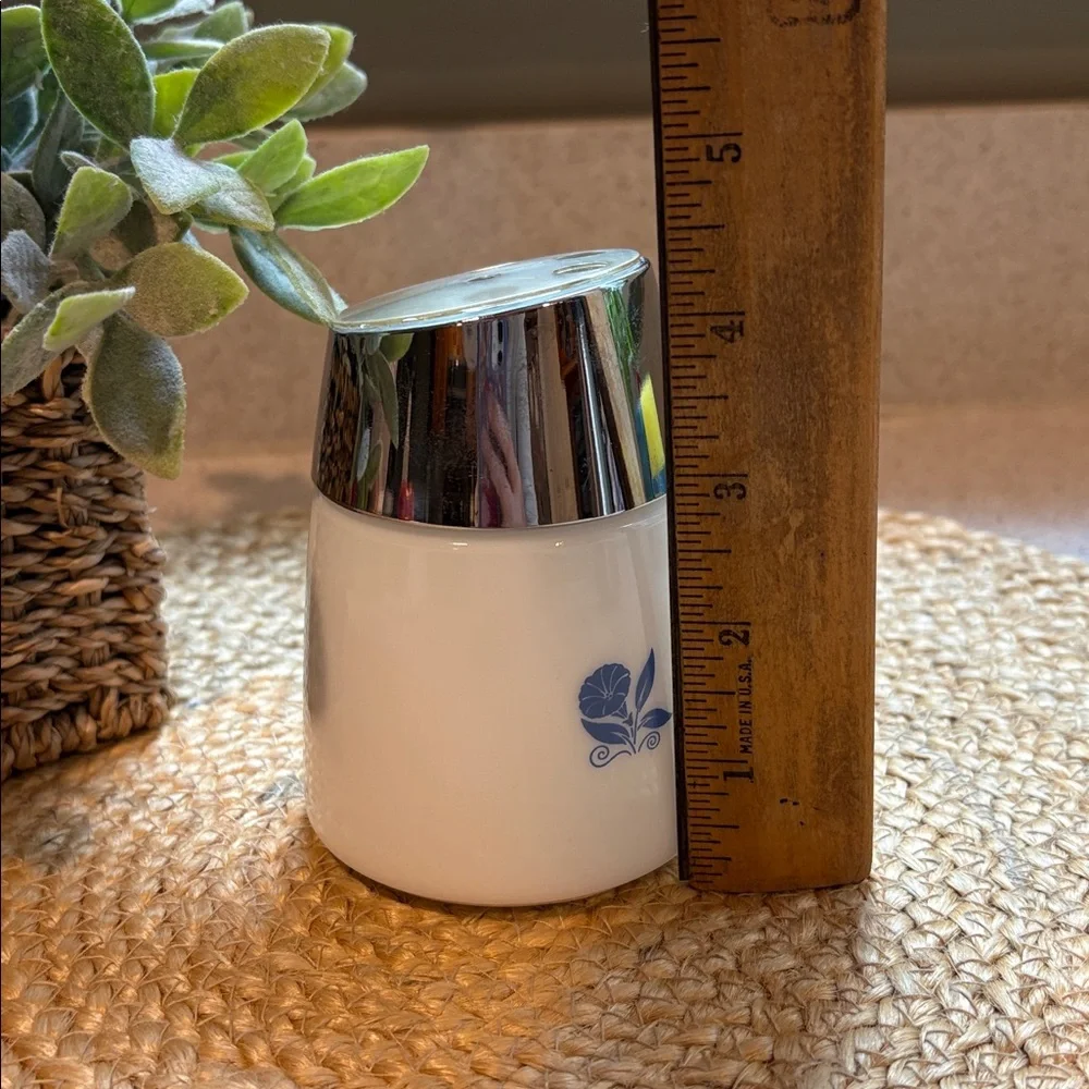 Vintage Milk Glass Blue Morning Glory Sugar Dispenser/Sugar Shaker
